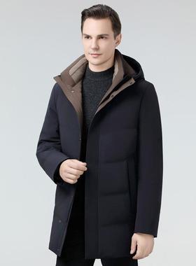 专柜连帽羽绒防8629-C服款新休闲畜热保长暖羽绒中年爸爸寒中款外