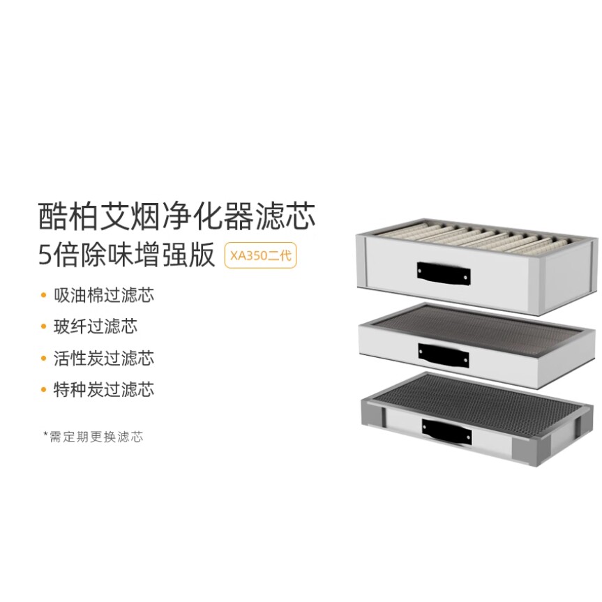 qubo酷柏官方旗舰店 XA350-1-2原装艾灸烟雾净化器过滤网滤芯