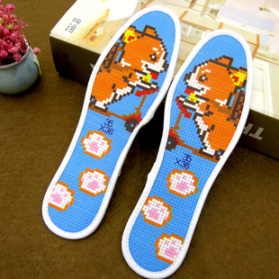 适合3至12岁27-39码儿童男女小孩十字绣鞋垫半成品卡通带针线刺绣