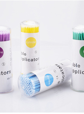 牙科耗材涂药棒工具 一次性纤维口腔光固化刷棉棒 睫毛刷棉签