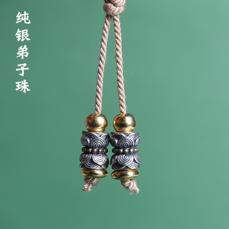 S925纯银双头莲花弟子珠
