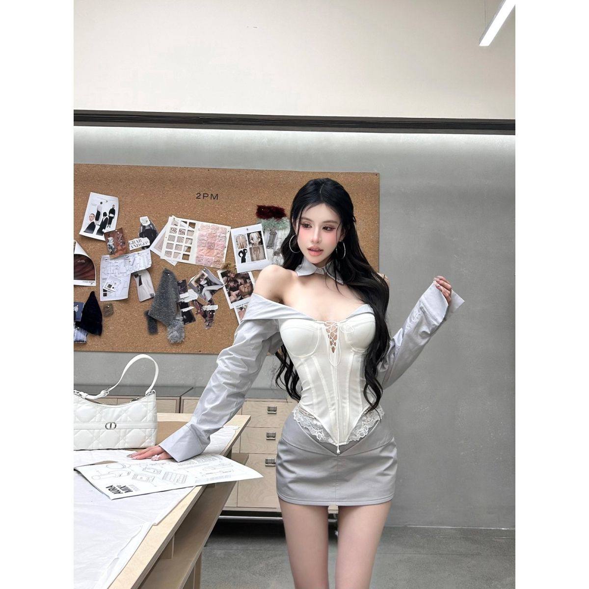性感气质纯欲辣妹一字领上衣高腰包臀短裙子夏新款女装两件单套装,女装/女士精品,时尚套装,淘宝优惠券,粉丝福利购,淘宝优惠卷