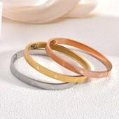 卡新款 love条纹表带手镯钛钢玫瑰金卡扣气质男女高级感情侣手环