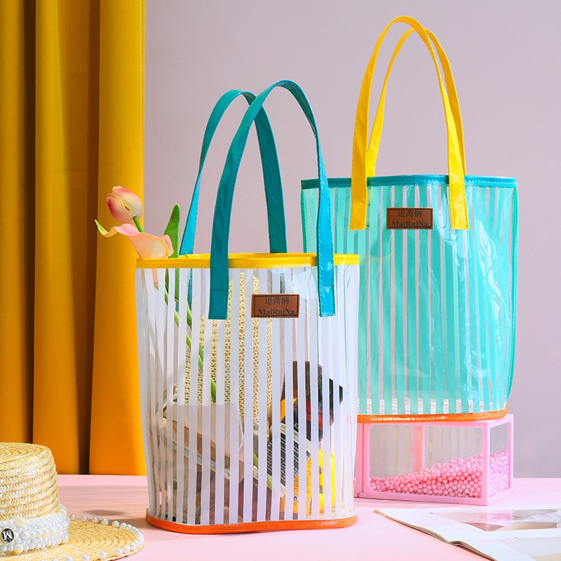 女士沙滩袋健身PVC防水手提包