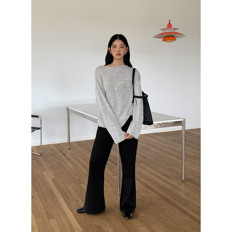 CELAN SPACE设计感假两件裤子2025秋季新款高腰微喇长裤女56176