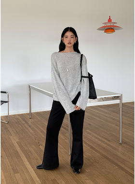 CELAN SPACE设计感假两件裤子2025秋季新款高腰微喇长裤女56176