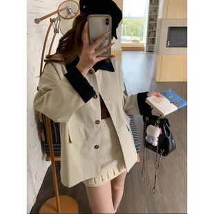 设计感拼接翻领风衣外套ZY4041 高智巴恩风 3th Morning