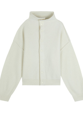 木兰 简约立领针织开衫女2025十三行秋季新款亲肤百搭羊毛衫53008