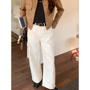 阔腿牛仔裤 3th 复古高腰多口袋工装 早春新款 ZY3866 Morning