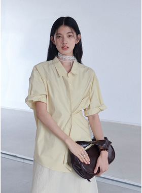 CLEAN SPACE极简气质通勤衬衣2025十三行新韩系休闲百搭衬衫55053