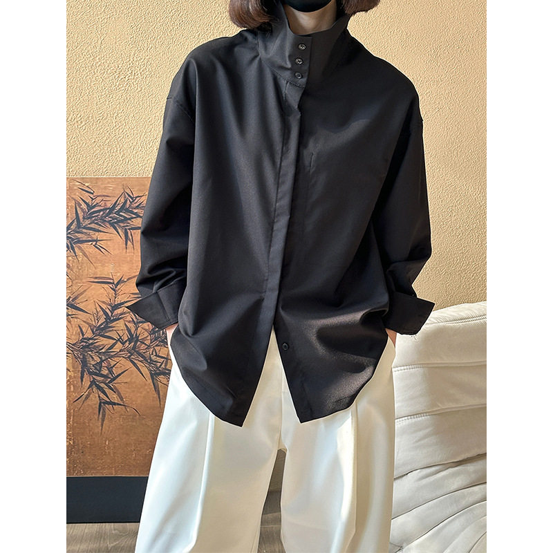 橘芷春季新款韩版设计感休闲百搭潮流宽松时尚长袖衬衫女250102