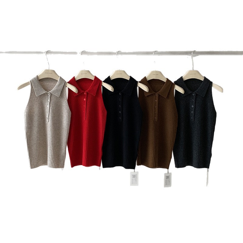CLEAN SPACE 软糯羊毛马甲女2025秋冬款亲肤百搭打底衫背心58520