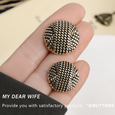 金属高端复古扣子高档精致时尚大衣西装毛衣金黑颗粒交织外套纽扣