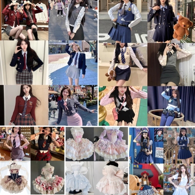 出租迪士尼出游园拍照学院风穿搭JK制服套装女三件套裙子秋冬款式