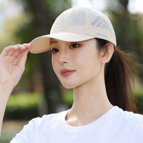 遮阳帽子女款新款时尚洋派粉色鸭舌棒球帽夏季透气防晒遮阳0810r
