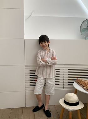 jooca 童装男童进口麻棉薄款清凉感水洗儿童短裤夏季五分裤男童