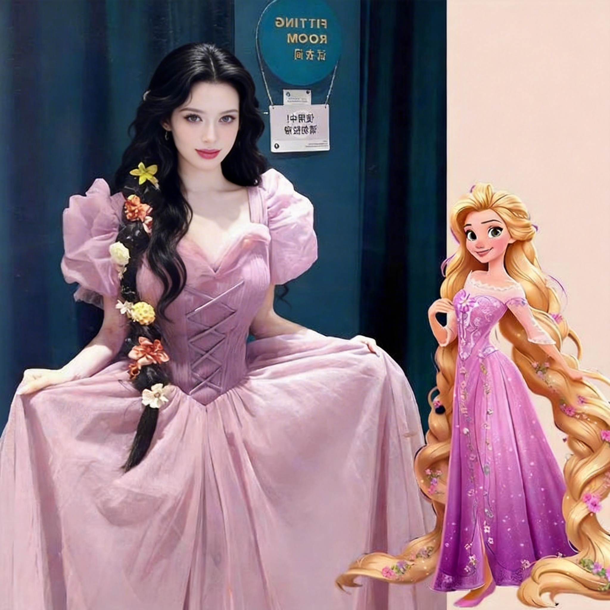 长发公主！紫色乐佩公主裙成人cos服装演出礼服女万圣节魔发奇缘