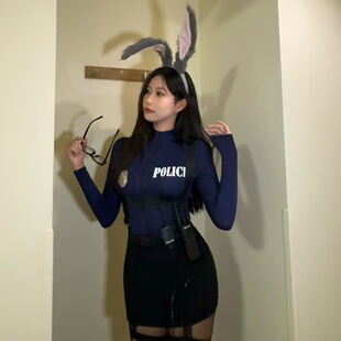 「兔子警官」万圣节cos服装朱迪成人女性感可爱穿搭套装辣妹衣服