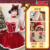 [Four-Piece Set] Basic Style + Bow White Stockings + Christmas Hat + Christmas Tree Earrings