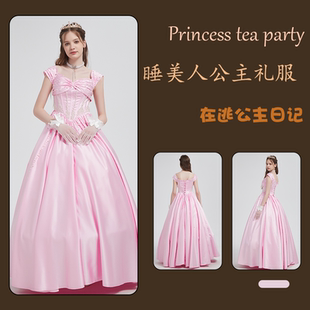 浪漫梦境~睡美人迪士尼爱洛公主cos服装高定连衣裙子演出话剧粉色