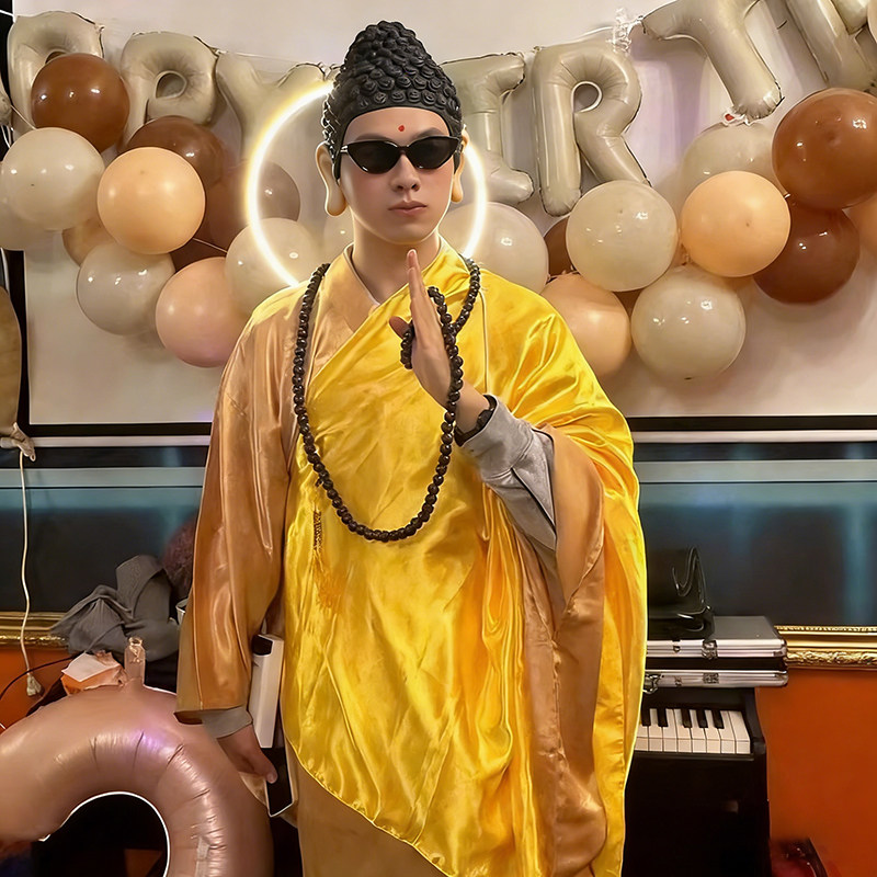 西天如来佛祖！万圣节cosplay服装饰衣成人男头饰观音菩萨西游记