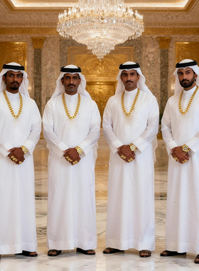 阿拉伯迪拜服装中东土豪长袍年会道具万圣节cos生日聚会搞怪衣服