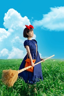 魔女宅急便衣服cos女琪琪扮演万圣节儿童亲子情侣服装大人 连衣裙