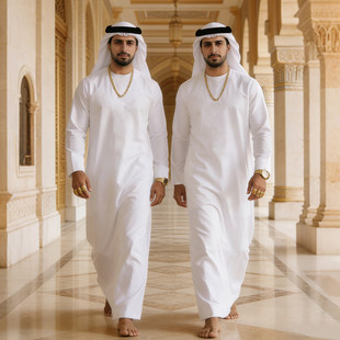 「中东土豪服装」沙特阿拉伯传统民族衣服饰cos年会搞笑怪生日袍