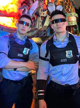 男款朱迪警官！大码万圣节cos服装成人兔子女警同款上衣裤子套装