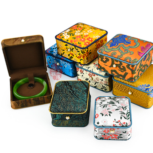 首饰盒国风精美刺绣玉器手镯收纳礼品盒手镯吊坠项链包装文玩礼盒