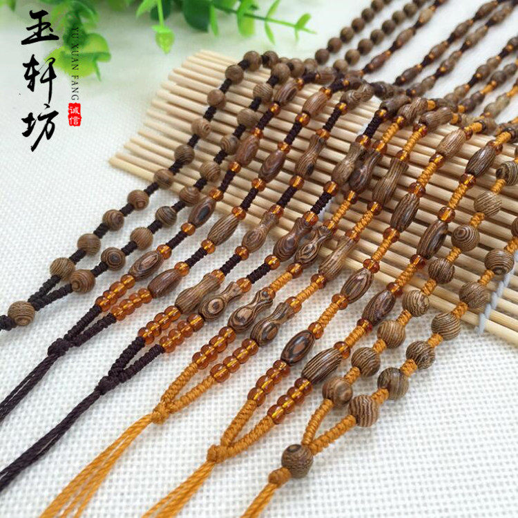 高档鸡翅木项链吊坠绳男女款毛衣链花瓶圆珠绳酸木绳玉坠玉佛挂绳