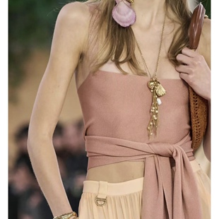 耳边铛81海螺珍珠流苏项链不对称贝壳夸张长款海边度假风新款耳环