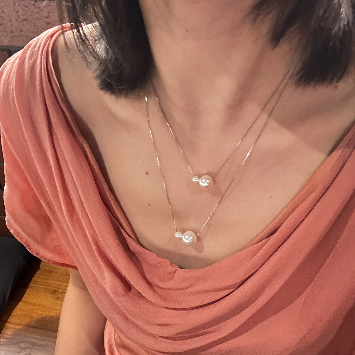 戴姆森同款纯银珍珠项链