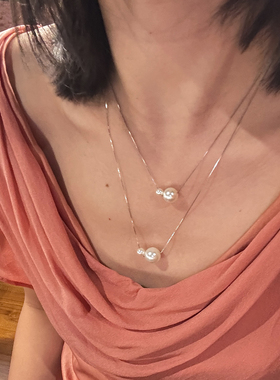 戴姆森同款纯银珍珠项链