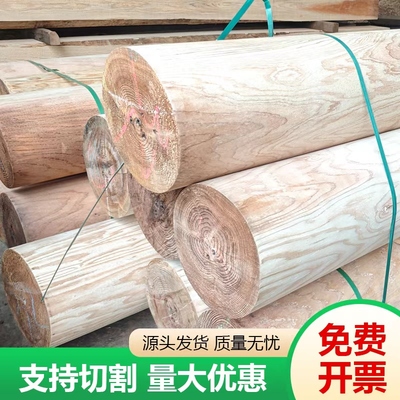 户外防腐木圆柱实木立柱杉木樟子松花旗松古建原木碳化圆木棒定制