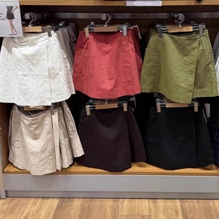 透气半身裙短裙2025春夏新款 日单 短裤 麻混纺裙裤 477614 女装