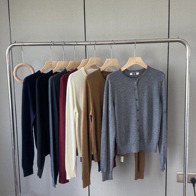 日单  2025秋女装圆领长袖针织开衫毛衣外套宽松显瘦上衣女478331