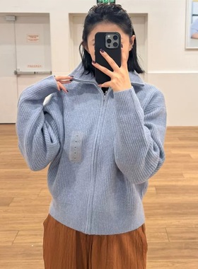 日单女装舒芙蕾拉链针织开衫/毛衣毛衫外套25新款宽松外套 480490