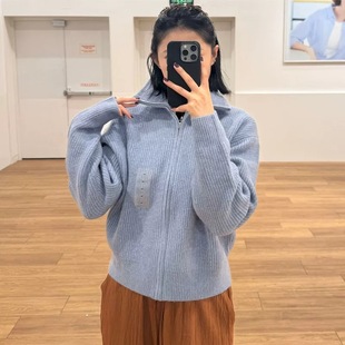 日单女装舒芙蕾拉链针织开衫/毛衣毛衫外套25新款宽松外套 480490