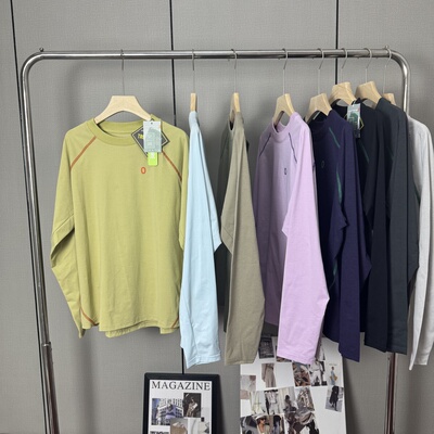 山系户外 大厂订单！男女情侣款宽松撞色撞色骑行速干上衣长袖T恤