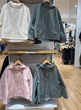 日单  2024春季新款女装休闲连帽外套时尚宽松夹克登山服465467