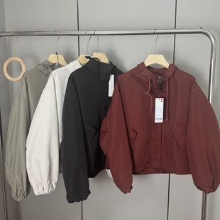 时尚 新品 百搭纯色显瘦拉链连帽外套夹克女479229 2025年秋季 日单