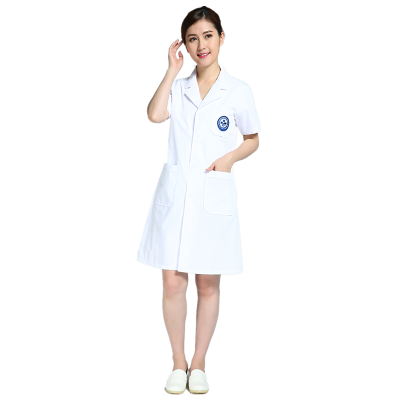 韩版男医师白大褂短袖长袖女医生