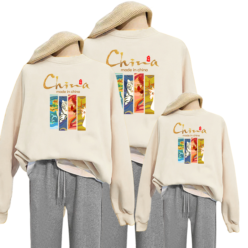 亲子装秋冬一家三口四口卫衣母女2025新款秋季运动会服母子全家福