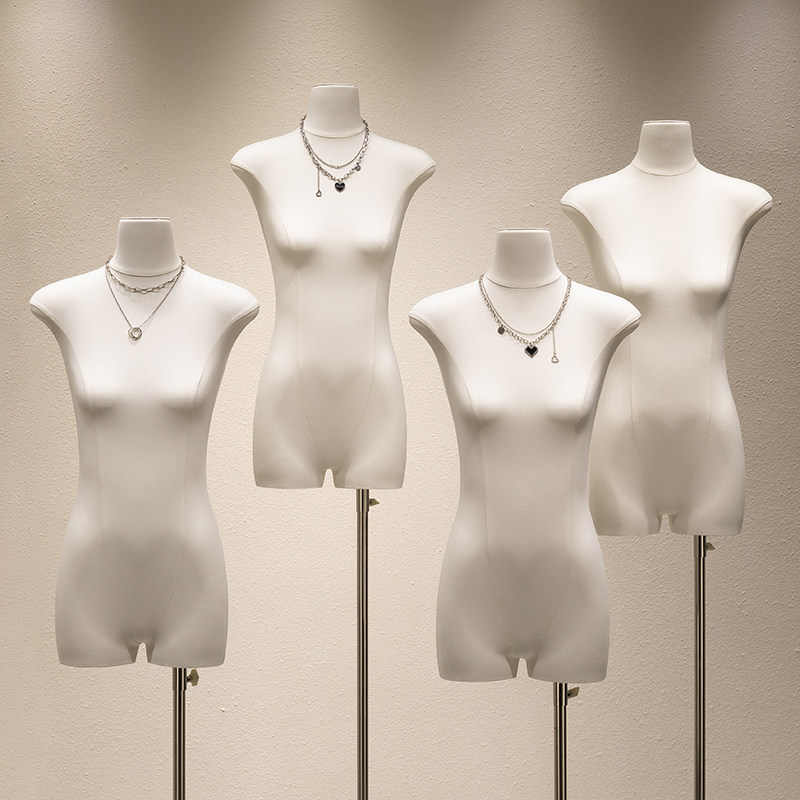 服装店扁身平胸模特道具女装展示架橱窗扁平胸挂件手半身假人衣架