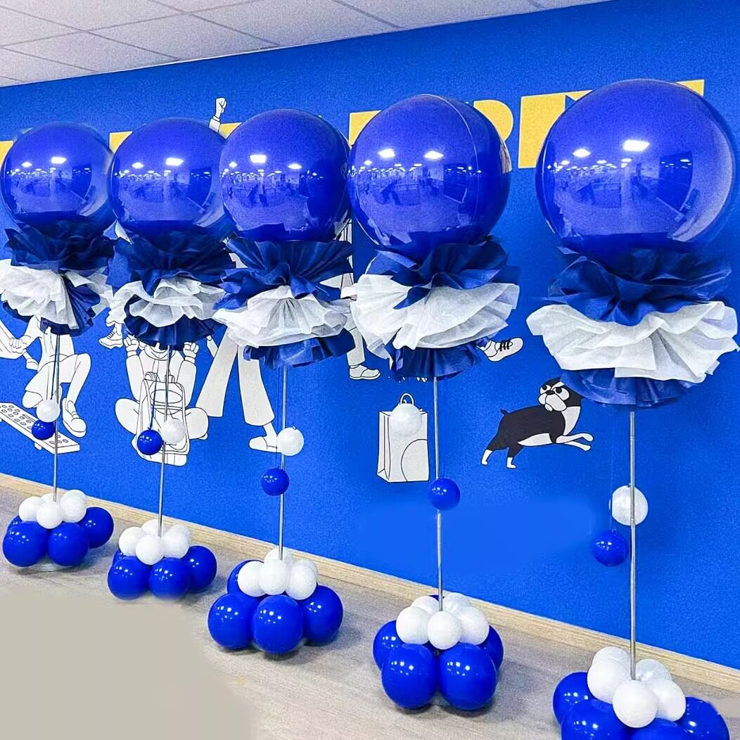 商场开业周年庆典活动气球链立柱气氛装饰店面门口新店铺场景布置
