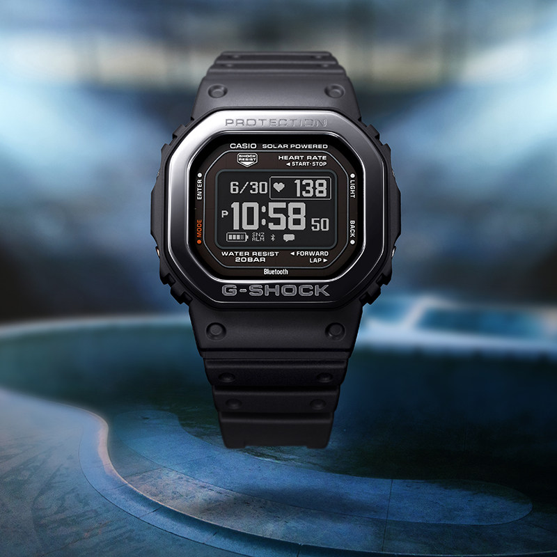 卡西欧小方块GSHOCK官方正品太阳能蓝牙初中生手表防水电子表5600