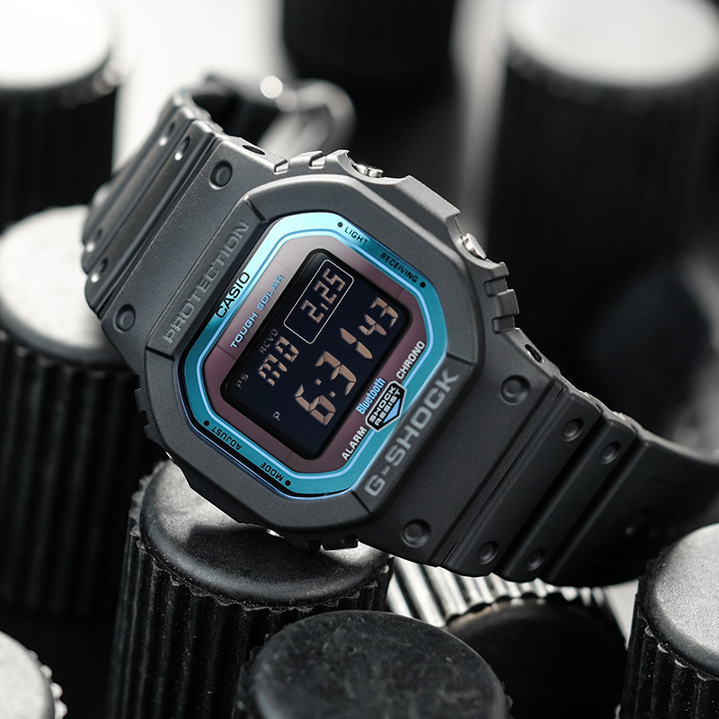 卡西欧小方块男生太阳能蓝牙手表