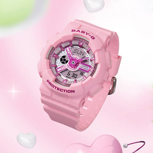 卡西欧初中生手表BABYG正品梦幻千禧风学生运动防水女表BA-110YK