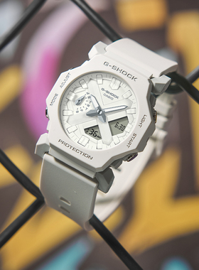 卡西欧手表男女款GSHOCK白色小旋风学生防水运动石英电子表GA2300